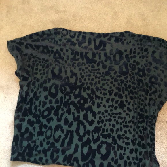 army green cheetah print shirt from forever 21. - Picture 2 of 4